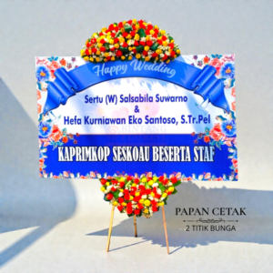 Karangan Bunga Papan Cetak 2 Titik Bunga