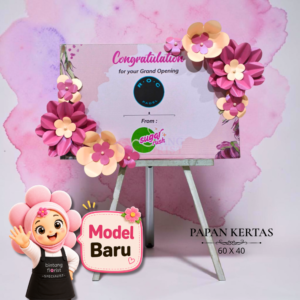 Karangan Bunga Papan Kertas Model Seraya