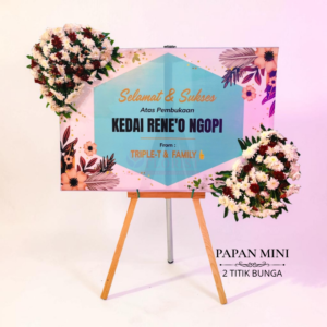 Karangan Bunga Papan Mini Model 2 Titik Bunga