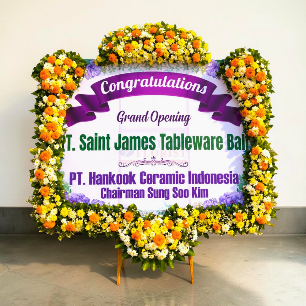 Karangan Bunga Papan Cetak Crown Bloom - Gambar 2