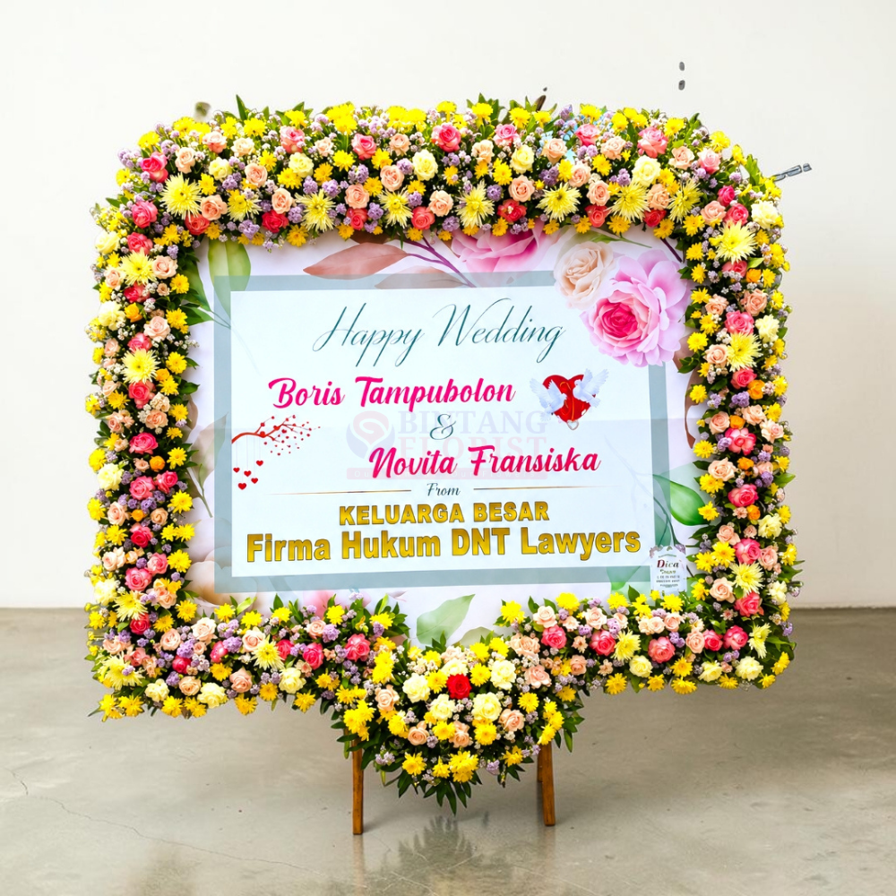 Karangan Bunga Papan Cetak Full Bloom - Gambar 2