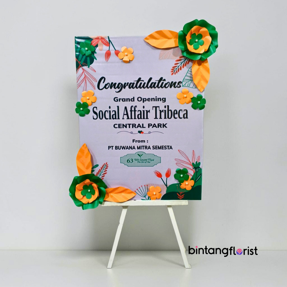 Karangan Bunga Papan Kertas 60x80 Model Twilight - Gambar 2