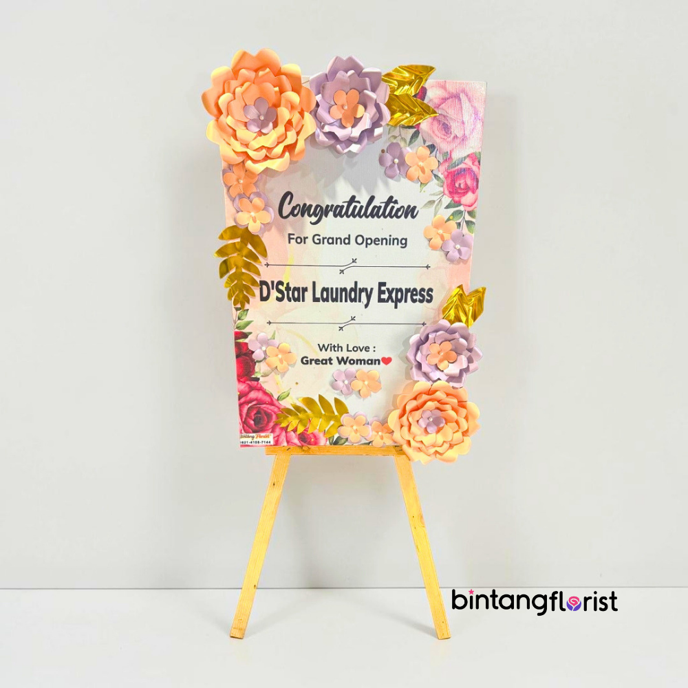 Karangan Bunga Papan Kertas 60x80 Model Petal - Gambar 2