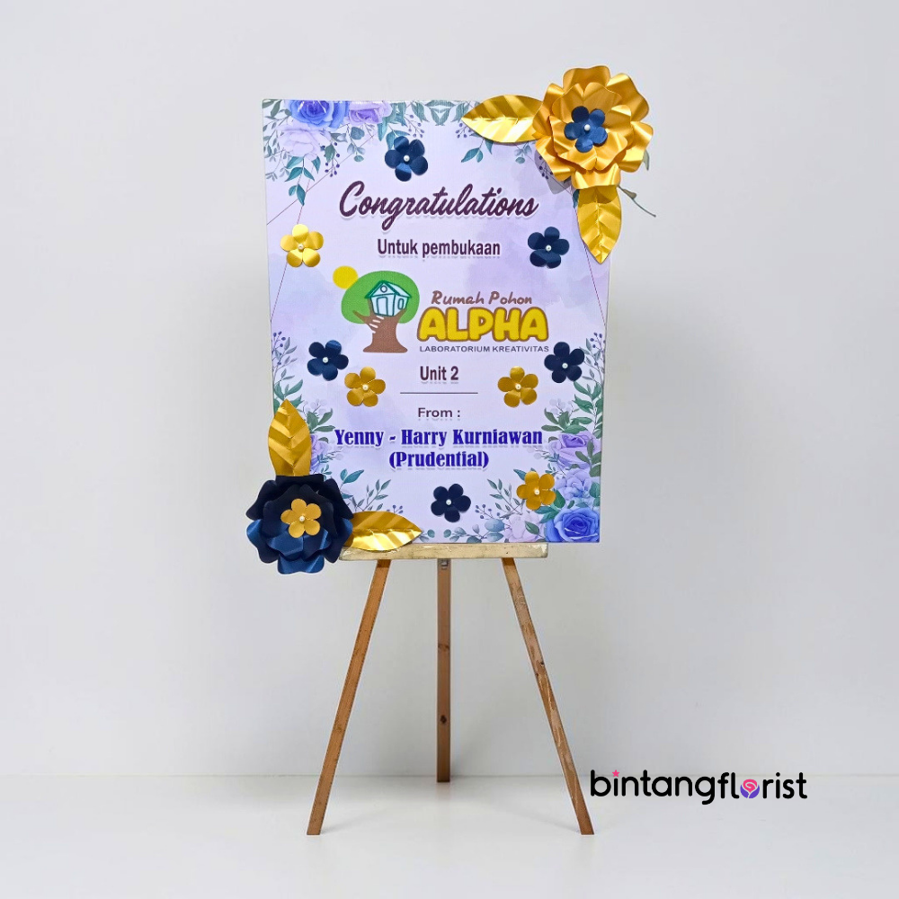Karangan Bunga Papan Kertas 60x80 Model Twilight - Gambar 4