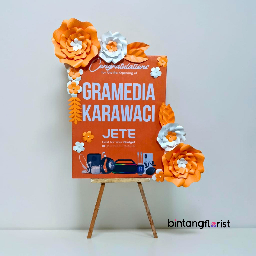 Karangan Bunga Papan Kertas 60x80 Model Petal - Gambar 4