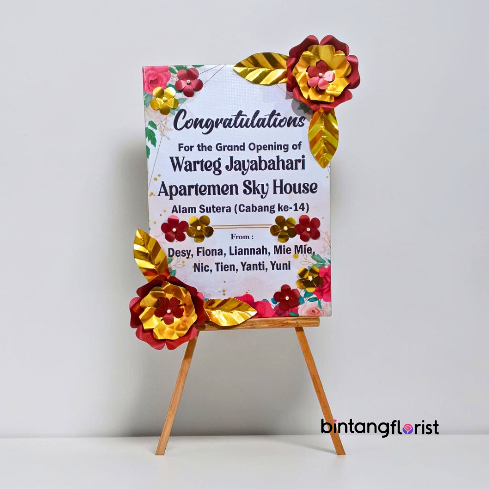Karangan Bunga Papan Kertas 60x80 Model Twilight - Gambar 5