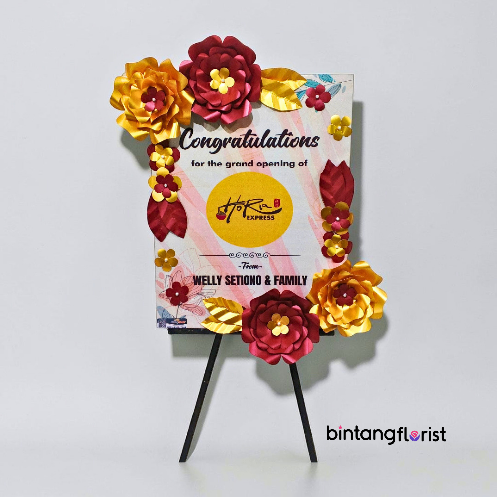 Karangan Bunga Papan Kertas 60x80 Model Petal - Gambar 5