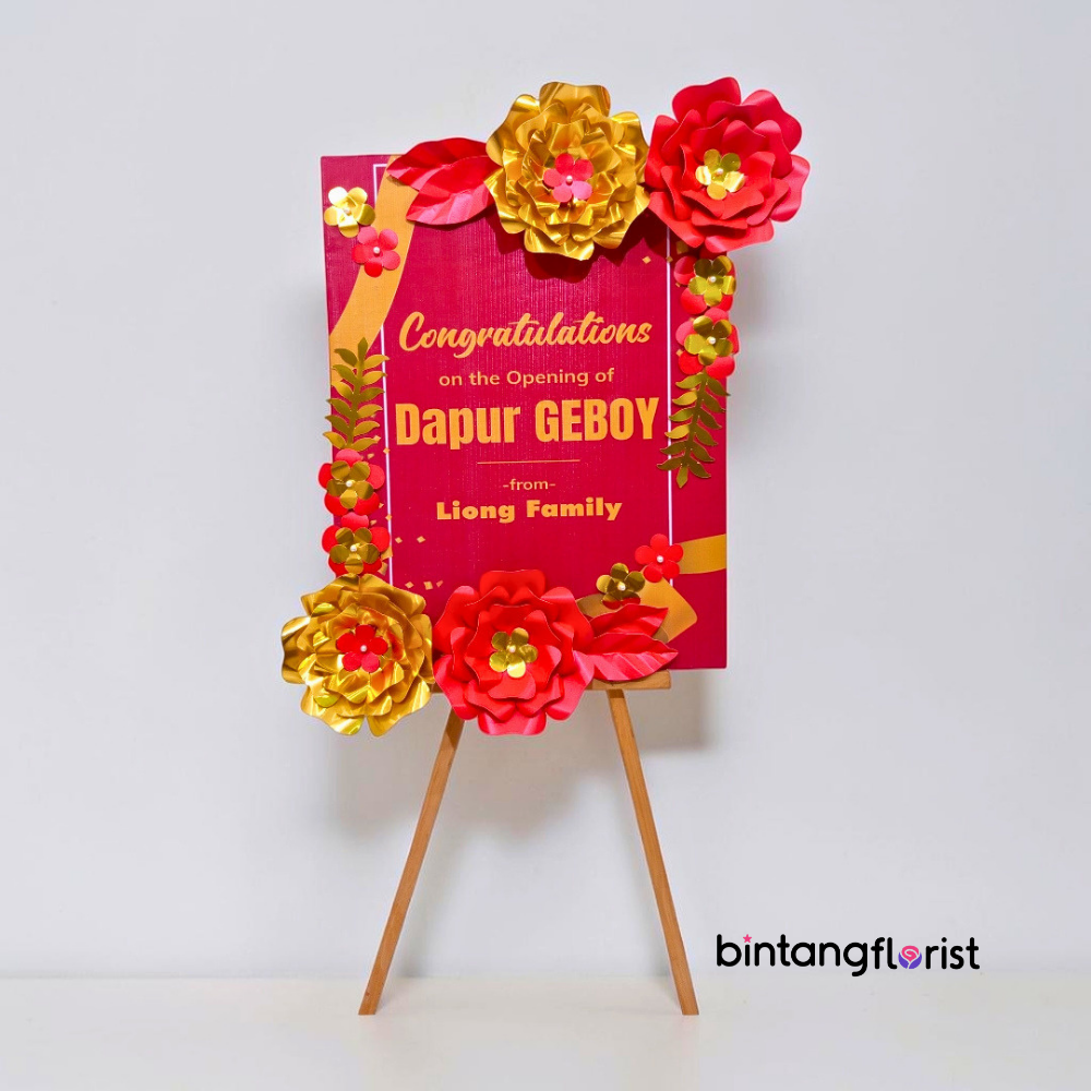 Karangan Bunga Papan Kertas 60x80 Model Petal - Gambar 6